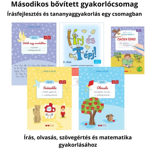 Másodikos írásfejlesztő és tananyagkövető csomag (ajándék füzetekkel)