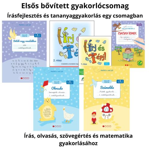Elsős írásfejlesztő és tananyagkövető csomag (ajándék füzetekkel)
