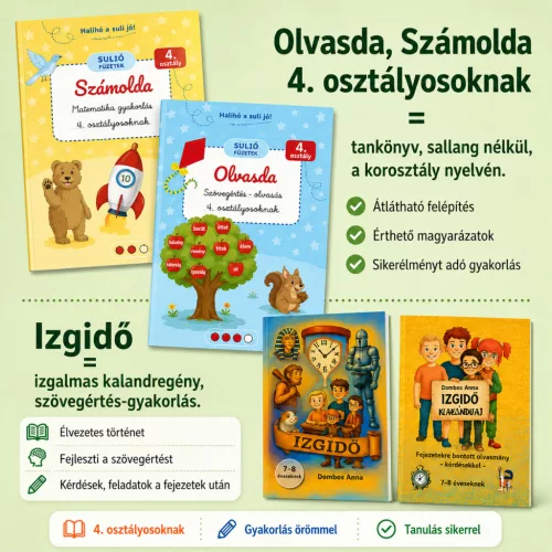 IZGIDŐ 4. osztályos csomag (+matematika, szövegértés)